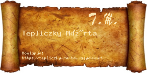 Tepliczky Márta névjegykártya