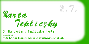 marta tepliczky business card